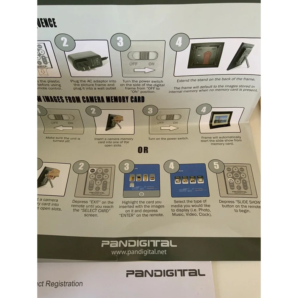 Vintage Pandigital 8-Inch Digital‎ Picture Frame Gray PAN808-XAV New Open Box